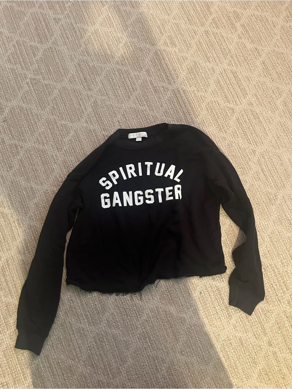 Spiritual Gangster Black Crewneck with White Logo